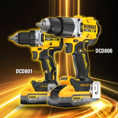 Dewalt DCD806M2 Máy khoan búa dùng pin không chổi than 20V (Thân máy + 2 Pin DCB182 4Ah + Sạc DCB1104 + Túi vải)