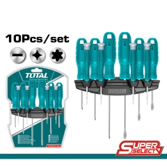 Bộ 10 tua vít dẹp, bake, sao và tua vít chuẩn THTDC251001 TOTAL