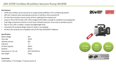 Máy hút chân không pin 20V WORX WU090.9