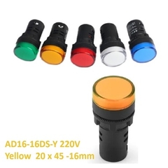 Đèn Báo Nguồn 220VAC AD16-16DS Màu Vàng