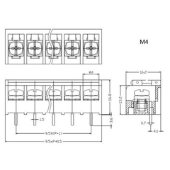 Domino HB-9500-9Pin 9.5mm Chân Thẳng