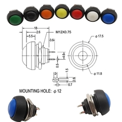 Nút Nhấn Nhả PBS-33B 12mm Màu Xanh Lá