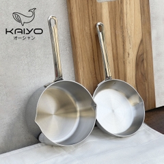 Quánh đúc inox 316 - 3 lớp đáy liền mini Tri-ply size nhỏ 12cm | Chảo mini inox 14cm Kaiyo