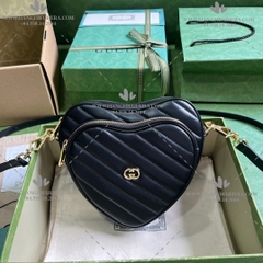 GUCCI INTERLOCKING G MINI HEART SHOULDER BAG 751628 - LIKE AUTH 99%