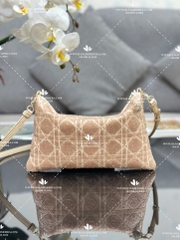 DIOR DREAM BAG Dusty Ivory Cannage Cotton with Bead Embroidery M2341OIBE - LIKE AUTH 99%