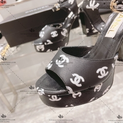 CHANEL 22S PRINTED LOGO SANDALS - LIKE AUTH 99%