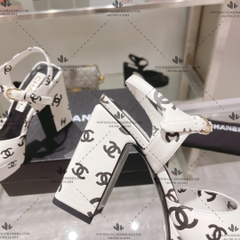 CHANEL 22S PRINTED LOGO SANDALS - LIKE AUTH 99%