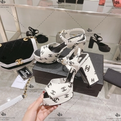 CHANEL 22S PRINTED LOGO SANDALS - LIKE AUTH 99%