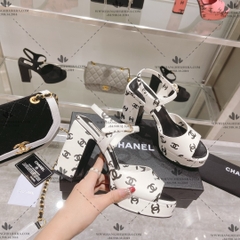 CHANEL 22S PRINTED LOGO SANDALS - LIKE AUTH 99%