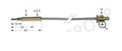Đầu dò nhiệt độ dây mềm / Thermocouple flexible M9x1 L 1200mm plug connection ø6.0mm