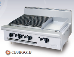 Bếp nướng kết hợp chiên phẳng Berjaya / Combination Char Broiler Griddle Table Top CB3BGG1B