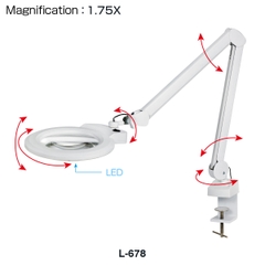 Kính lúp chiếu sáng đèn LED_HOZAN L-678 / L-679