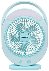 Quạt sạc điện đèn LED Nanoco NRF6310 (Trắng - Hồng - Xanh)