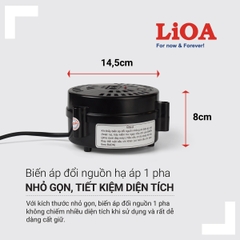 Biến Áp Đổi Nguồn Hạ Áp 1Pha LiOA 200VA DN002