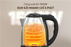 Ấm Siêu Tốc Inox 1.8L Sunhouse SHD1182GT