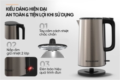 Ấm Siêu Tốc Inox 2 Lớp 2L Sunhouse SHD1396