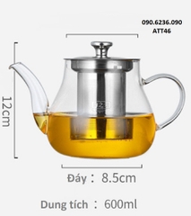 Ấm trà thủy tinh Zeno ATT46 - 600ml