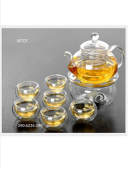 Bộ ấm chén thủy tinh ZENO SET07