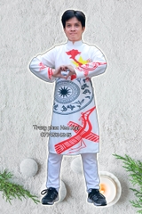Cho thuê áo dài nam cách tân trắng bản đồ Việt Nam đẹp, chất lượng