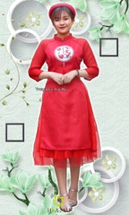 Cho thuê đồ áo dài nữ cách tân đỏ gấm cao cấp đẹp, chất lượng giá tốt