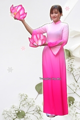 Cho thuê đồ múa, áo dài nữ truyền thống hồng phấn trơn đẹp, chất lượng
