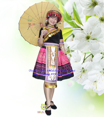 Cho thuê đồ trang phục dân tộc H'Mông nữ đen đẹp, chất lượng