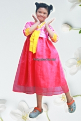 Cho thuê đồ múa trang phục hanbok hồng thiếu nhi, trẻ em