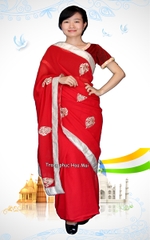 Cho thuê Trang phục truyền thống Ấn Độ Sari đỏ nữ