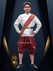 Cho thuê trang phục truyền thống Thái Lan nam đỏ đô đẹp, chất lượng