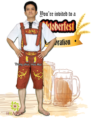 Cho thuê trang phục truyền thống Đức nam - Nâu oktoberfest