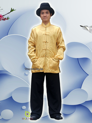 Cho thuê áo thượng hải sẩm nam Trung Quốc vàng 2 lớp gấm đẹp, chất lượng, giá rẻ