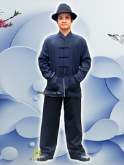 Cho thuê áo thượng hải sẩm nam Trung Quốc xanh dương đen 2 lớp gấm đẹp, chất lượng, giá rẻ