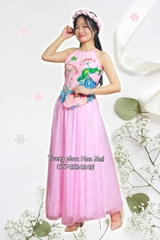 Cho thuê trang phục đồ múa váy yếm cách tân hồng phấn đẹp, giá tốt nhất