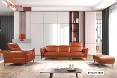 Bộ Ghế Sofa Góc chất liệu da bò Ý nhập khẩu Divano S-689 màu Camel