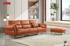 Bộ Sofa Văng chất liệu da bò Ý nhập khẩu Divano S-808 màu Camel