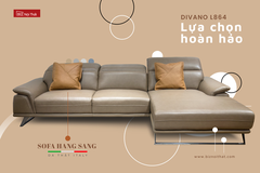 Bộ Sofa góc chất liệu da bò Italia Divano L864 màu Apricot