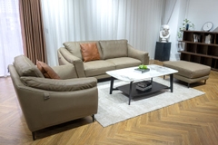 Bộ Sofa văng da bò nhập khẩu Divano S731 màu kem