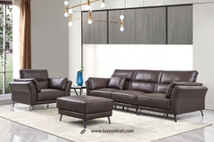 Ghế Sofa Góc chất liệu da bò Ý nhập khẩu Divano L-808 màu Nâu Dark Brown