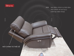 Sofa đơn thông minh chỉnh điện da thật nhập khẩu Malaysia Recliner M-1108B