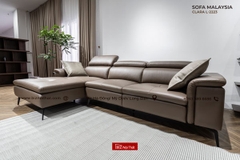 Bộ Sofa da bò nhập khẩu Malaysia L2223 thương hiệu Solotti màu camel