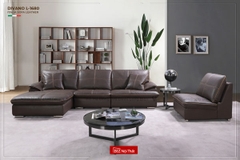 Sofa da chất liệu da bò Ý dài 3,9m Divano L-1680A