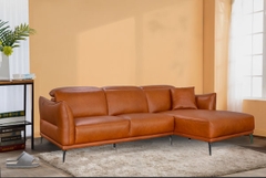 Ghế Sofa Góc chất liệu da bò Ý nhập khẩu Divano L-689 màu Camel