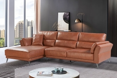 Ghế Sofa Góc chất liệu da bò Ý nhập khẩu Divano L-808 màu Camel