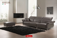 Bộ Sofa góc chất liệu da bò Italia Divano L-833 màu nâu Dark Brown