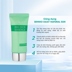 Tinh chất chống nắng, chống ánh sáng xanh dưỡng trắng da căng bóng, ngừa thâm mụn sạm nám SPF50++++ Sennio Bio Sun Essence SNO 825