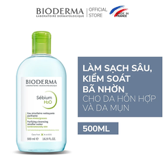 (Hàng công ty) Nước Tẩy Trang Công Nghệ Micella Bioderma Sensibio H2O & Sébium H2O 500ml