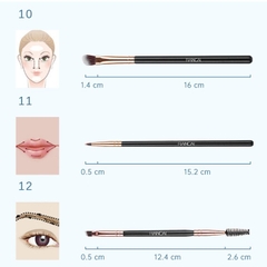 Bộ Cọ Trang Điểm 12 Cây Lông Siêu Mượt Tặng Túi Da Cao Cấp RANCAI