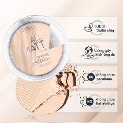 Phấn Phủ Dạng Nén Kiềm Dầu Catrice All Matt Plus Shine Control Powder 010 10g