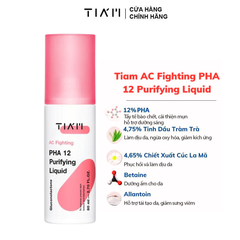 Tinh Chất Ngừa Mụn, Sáng Da, Mờ Thâm Tiam AC Fighting PHA 12 Purifying Liquid 80ml