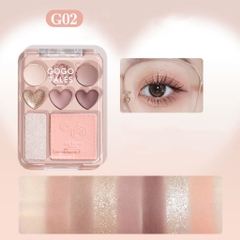 Bảng Phấn Mắt Phấn Má 8 Màu GOGO TALES Stick Sweet Heart Powder Blusher Eyeshadow Palette GT609 9.5g